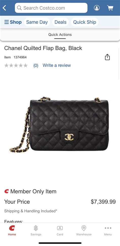 chanel quilted flap bag black costco